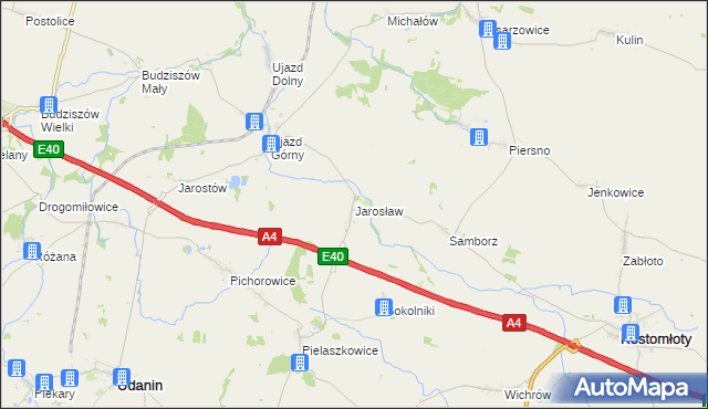 mapa Jarosław gmina Udanin, Jarosław gmina Udanin na mapie Targeo