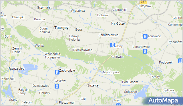 mapa Jarosławice gmina Tuczępy, Jarosławice gmina Tuczępy na mapie Targeo