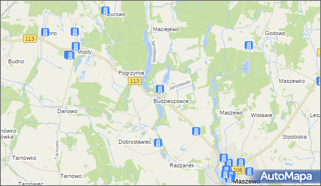 mapa Jarosławki gmina Maszewo, Jarosławki gmina Maszewo na mapie Targeo