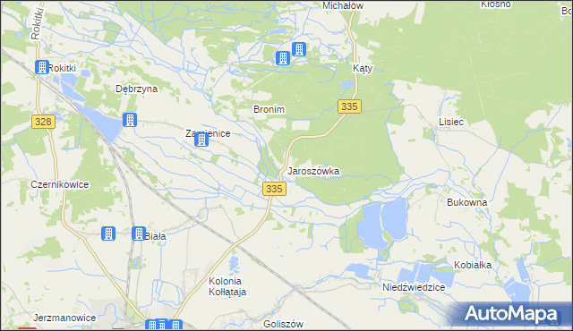 mapa Jaroszówka gmina Chojnów, Jaroszówka gmina Chojnów na mapie Targeo