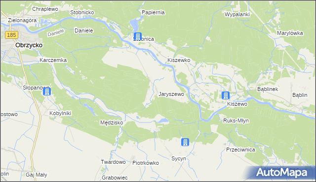 mapa Jaryszewo, Jaryszewo na mapie Targeo