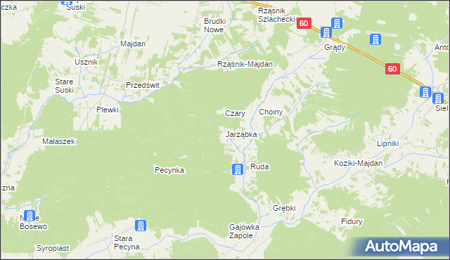 mapa Jarząbka, Jarząbka na mapie Targeo