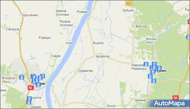 mapa Jarzębina, Jarzębina na mapie Targeo