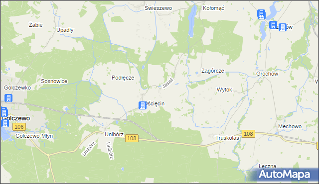 mapa Jasiel gmina Gryfice, Jasiel gmina Gryfice na mapie Targeo