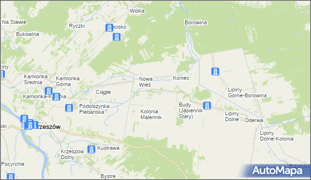 mapa Jasiennik Stary, Jasiennik Stary na mapie Targeo