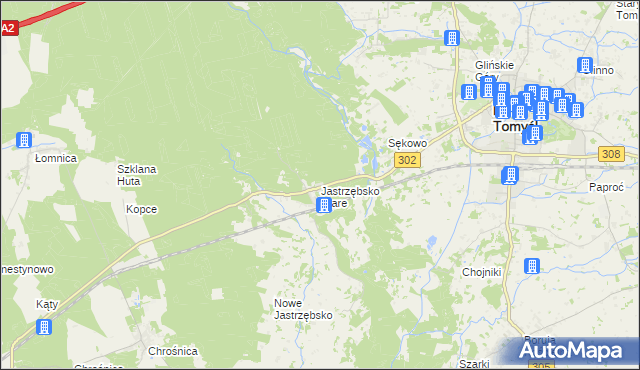 mapa Jastrzębsko Stare, Jastrzębsko Stare na mapie Targeo
