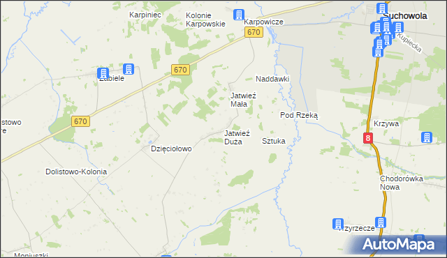 mapa Jatwieź Duża, Jatwieź Duża na mapie Targeo