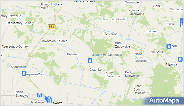 mapa Jaworowo-Jastrzębie, Jaworowo-Jastrzębie na mapie Targeo