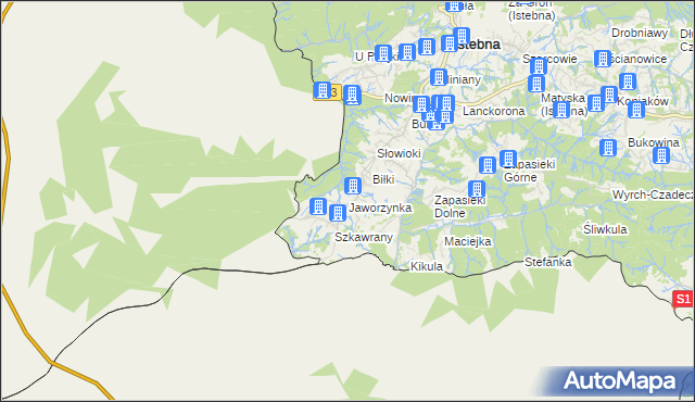 mapa Jaworzynka, Jaworzynka na mapie Targeo