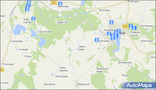 mapa Jawty Małe, Jawty Małe na mapie Targeo