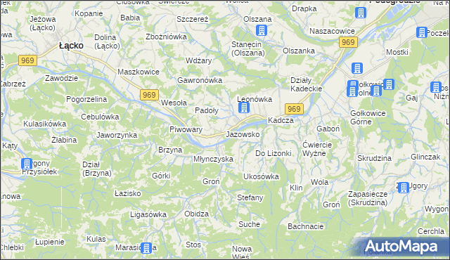 mapa Jazowsko, Jazowsko na mapie Targeo