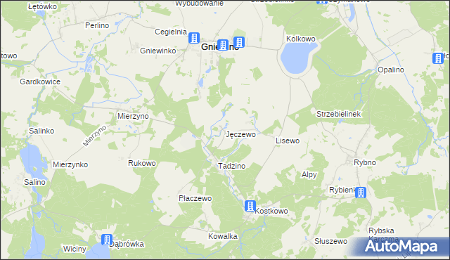 mapa Jęczewo, Jęczewo na mapie Targeo