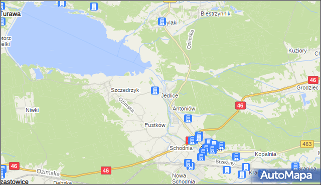 mapa Jedlice gmina Ozimek, Jedlice gmina Ozimek na mapie Targeo