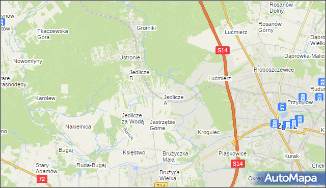 mapa Jedlicze A, Jedlicze A na mapie Targeo