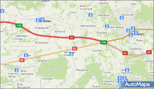 mapa Jędrzejów Stary, Jędrzejów Stary na mapie Targeo