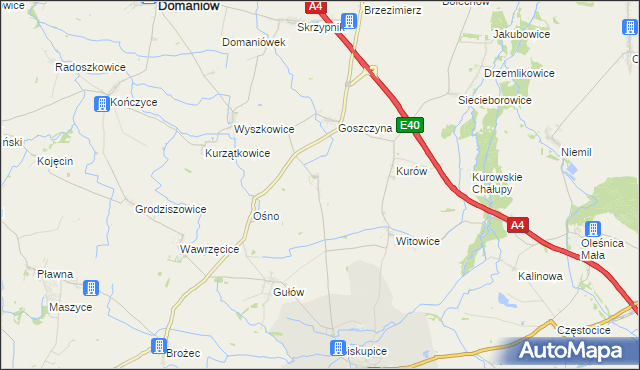 mapa Jędrzychowice gmina Wiązów, Jędrzychowice gmina Wiązów na mapie Targeo