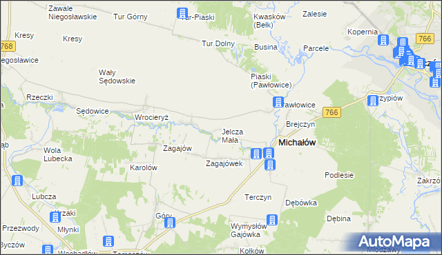 mapa Jelcza Mała, Jelcza Mała na mapie Targeo