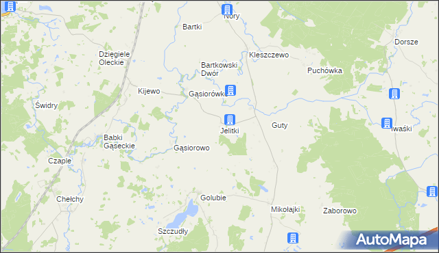 mapa Jelitki, Jelitki na mapie Targeo