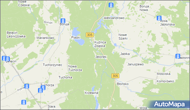 mapa Jelonek gmina Rakoniewice, Jelonek gmina Rakoniewice na mapie Targeo