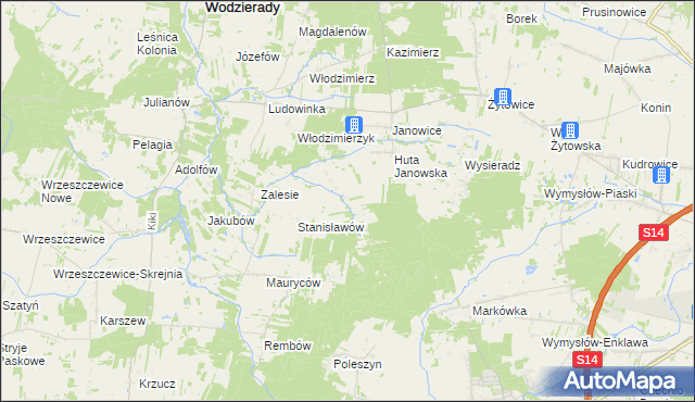 mapa Jesionna, Jesionna na mapie Targeo