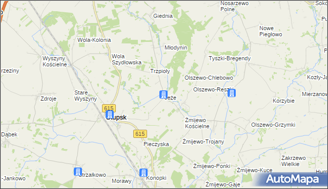 mapa Jeże gmina Stupsk, Jeże gmina Stupsk na mapie Targeo