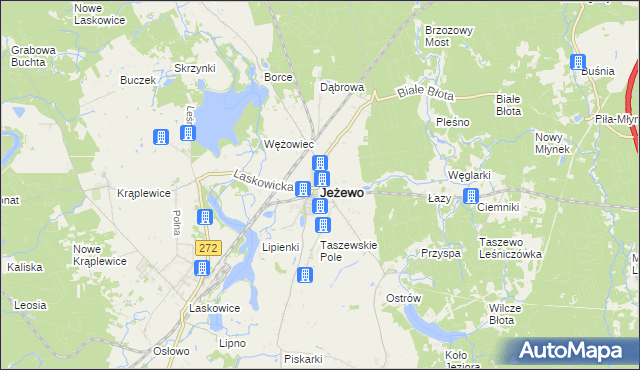 mapa Jeżewo powiat świecki, Jeżewo powiat świecki na mapie Targeo