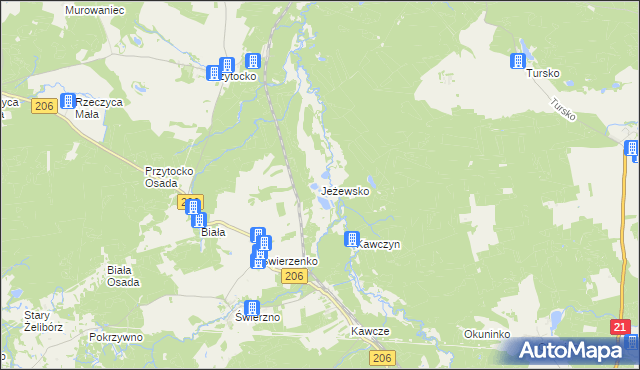 mapa Jeżewsko, Jeżewsko na mapie Targeo