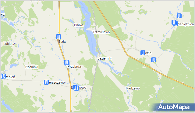 mapa Jeziernik gmina Rzeczenica, Jeziernik gmina Rzeczenica na mapie Targeo