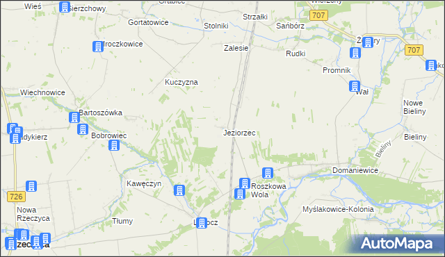 mapa Jeziorzec, Jeziorzec na mapie Targeo