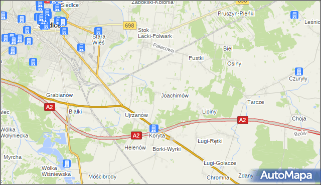 mapa Joachimów, Joachimów na mapie Targeo