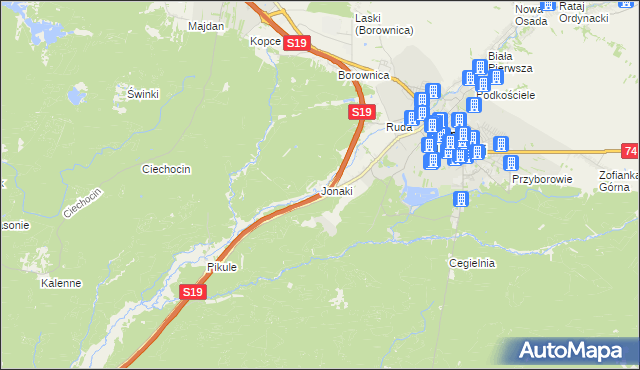 mapa Jonaki, Jonaki na mapie Targeo