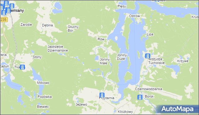 mapa Joniny Małe, Joniny Małe na mapie Targeo