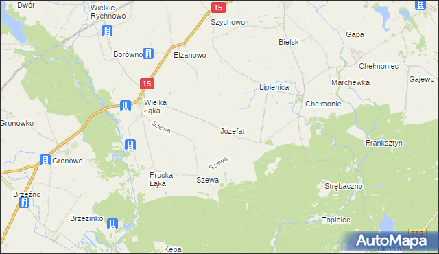 mapa Józefat gmina Kowalewo Pomorskie, Józefat gmina Kowalewo Pomorskie na mapie Targeo