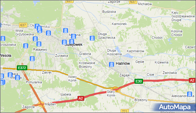 mapa Józefin gmina Halinów, Józefin gmina Halinów na mapie Targeo