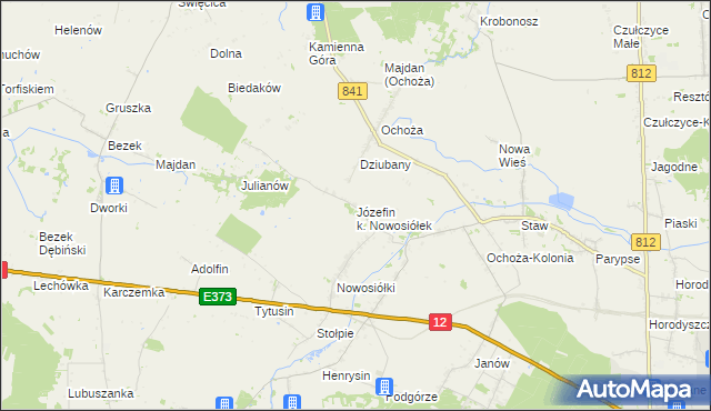 mapa Józefin k. Nowosiółek, Józefin k. Nowosiółek na mapie Targeo