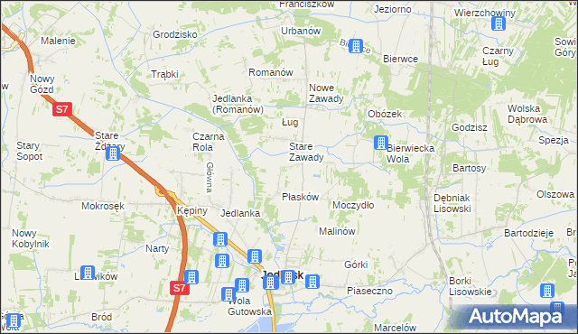 mapa Józefów gmina Jedlińsk, Józefów gmina Jedlińsk na mapie Targeo