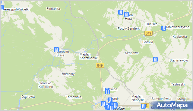 mapa Józefów Roztoczański, Józefów Roztoczański na mapie Targeo