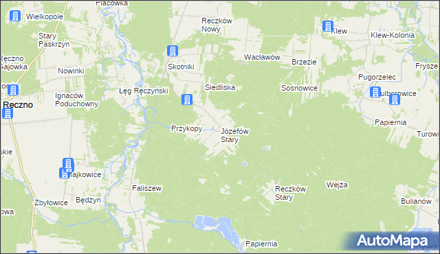 mapa Józefów Stary gmina Przedbórz, Józefów Stary gmina Przedbórz na mapie Targeo