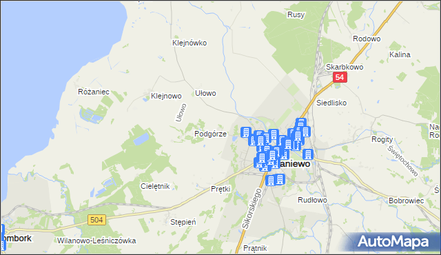mapa Józefowo gmina Braniewo, Józefowo gmina Braniewo na mapie Targeo