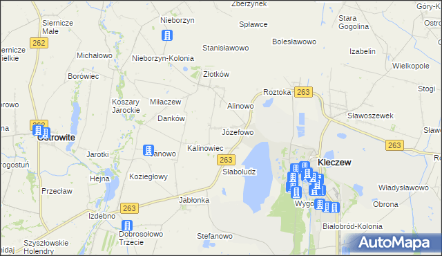 mapa Józefowo gmina Kleczew, Józefowo gmina Kleczew na mapie Targeo