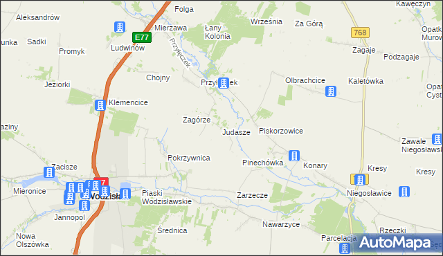 mapa Judasze, Judasze na mapie Targeo