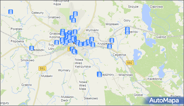 mapa Jurki gmina Kętrzyn, Jurki gmina Kętrzyn na mapie Targeo