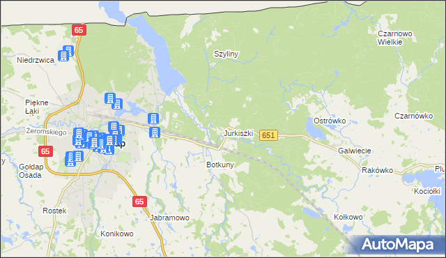 mapa Jurkiszki, Jurkiszki na mapie Targeo