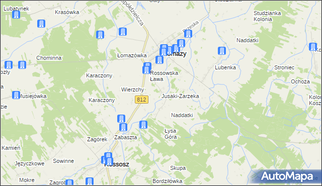 mapa Jusaki-Zarzeka, Jusaki-Zarzeka na mapie Targeo