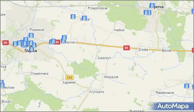 mapa Juszczyn gmina Środa Śląska, Juszczyn gmina Środa Śląska na mapie Targeo
