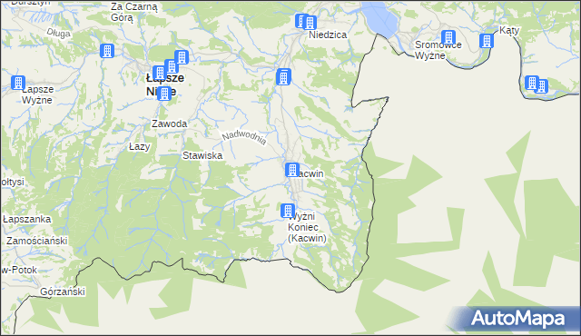 mapa Kacwin, Kacwin na mapie Targeo