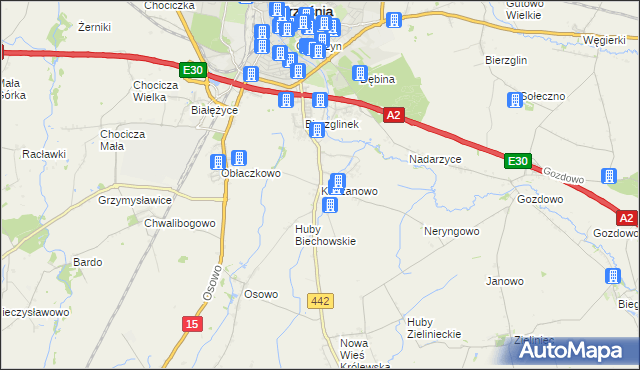 mapa Kaczanowo, Kaczanowo na mapie Targeo