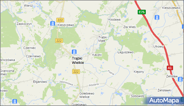 mapa Kaczki, Kaczki na mapie Targeo