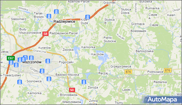 mapa Kaczków, Kaczków na mapie Targeo