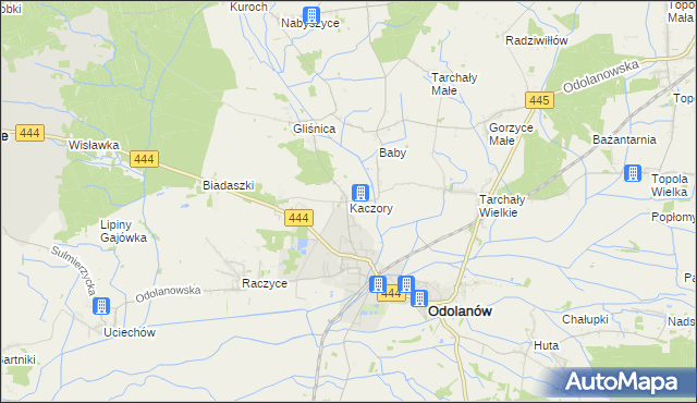 mapa Kaczory gmina Odolanów, Kaczory gmina Odolanów na mapie Targeo